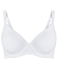 WHITE Cotton Wired Full Cup Bra - Size 32 to 42 (A-B-D-DD-E)